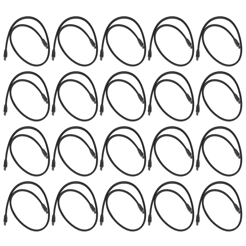 20X 50CM SATA 3.0 III SATA3 7Pin Data Cable 6Gb/S SSD Cables HDD Cord With Nylon Sleeved Premium Version(Black)
20X 50CM SATA 3.0 III SATA3 7Pin Data Cable 6Gb/S SSD Cables HDD Cord With Nylon Sleeved Premium Version(Black)