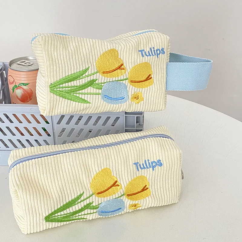 New Cosmetic Bag Corduroy Embroidery Tulip Large Capacity Storage Stationery Bag Pencil Case
New Cosmetic Bag Corduroy Embroidery Tulip Large Capacity Storage Stationery Bag Pencil Case
