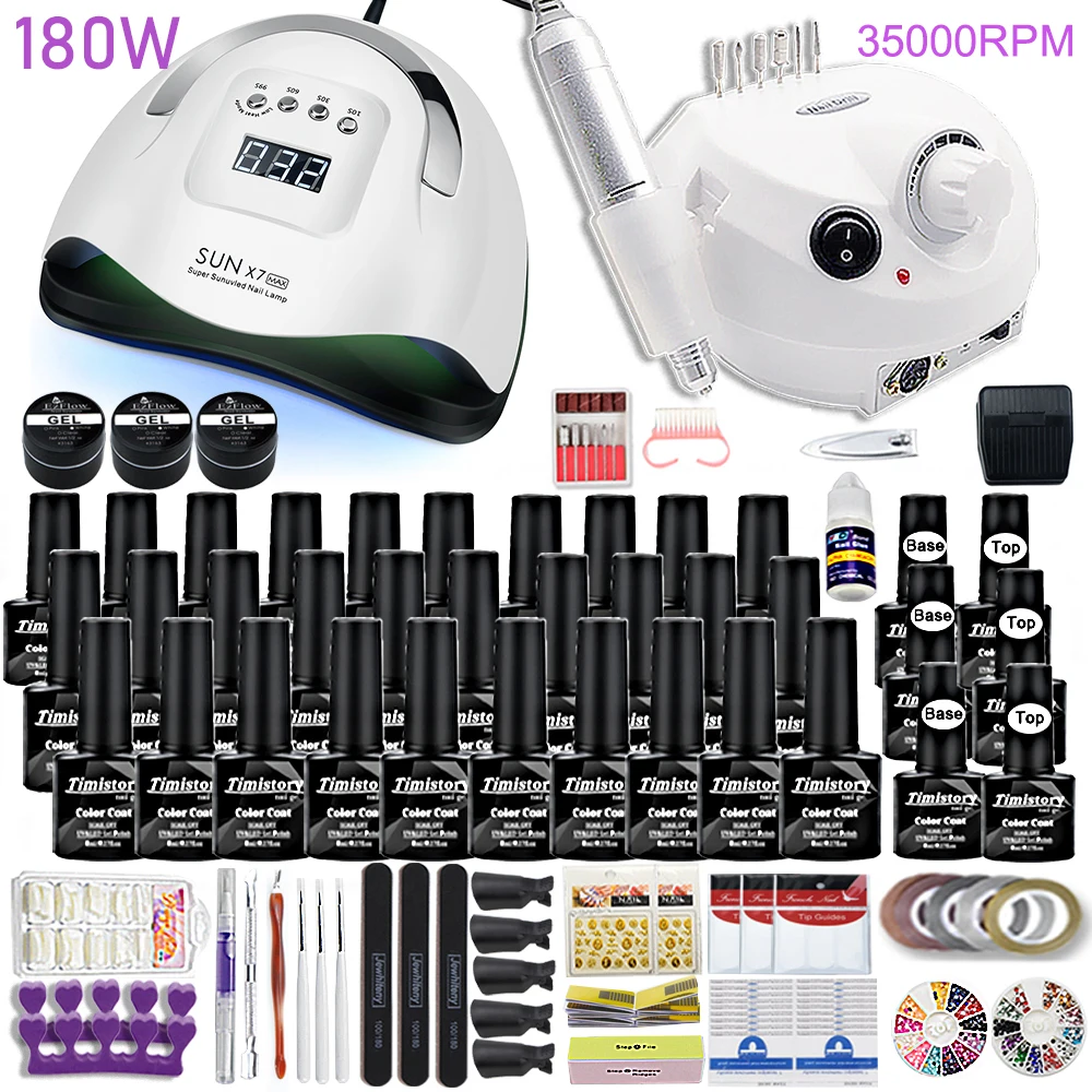 Dropshipping 30/20/10 Color Nail Gel Polish Set 180W Nail Lamp Manicure Set Acrylic Kit With High Quality 20W Nail Drill Machine
Dropshipping 30/20/10 Color Nail Gel Polish Set 180W Nail Lamp Manicure Set Acrylic Kit With High Quality 20W Nail Drill Machine