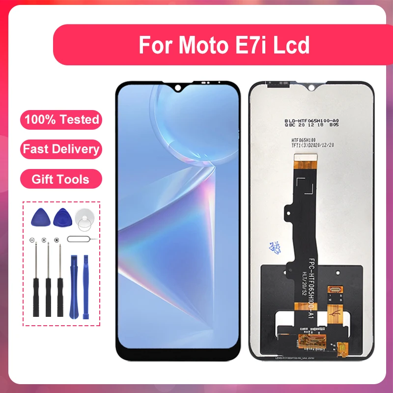 

ЖК-дисплей 6,51 дюйма для Moto E7I, сенсорный экран, дигитайзер в сборе, замена для Motorola E7I, дисплей с инструментами, бесплатная доставка