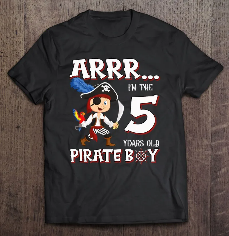 Kids Birthday Pirate Boy 5 Years Old Little Pirate 5Th Birthday T Shirt For Men Vintage Anime Clothes Men's Shirt Vintage Tops
Kids Birthday Pirate Boy 5 Years Old Little Pirate 5Th Birthday T Shirt For Men Vintage Anime Clothes Men's Shirt Vintage Tops