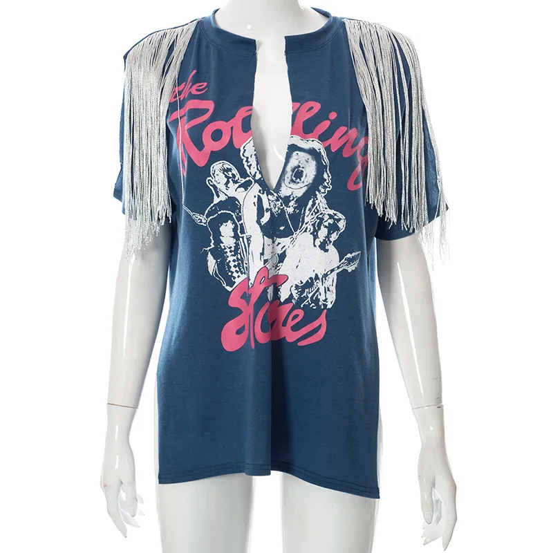 Streetwear Women Letter Print Graphic Tops V Neck Blouse Tees 2022 Summer Clothes Wholesale Items
Streetwear Women Letter Print Graphic Tops V Neck Blouse Tees 2022 Summer Clothes Wholesale Items