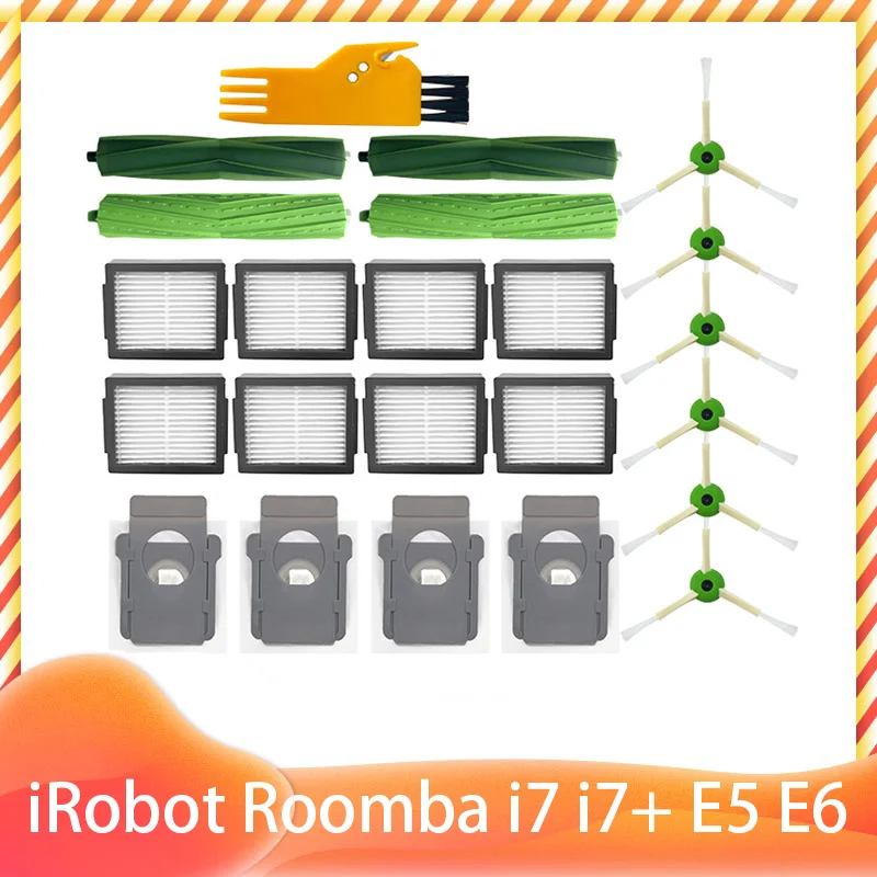 Replacement for IRobot Roomba I7 I7+ E5 E6 Robotic Vacuum Cleaner Parts , Roller Brush + Side Brush + Hepa Filter + Dust Bag
Replacement for IRobot Roomba I7 I7+ E5 E6 Robotic Vacuum Cleaner Parts , Roller Brush + Side Brush + Hepa Filter + Dust Bag