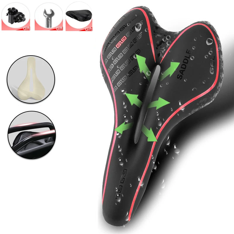 Bike Saddle MTB Mountain Road Bike Seat PU Leather Silica Gel Filled Cycling Cushion Bicycle Saddle Comfortable Waterproof Gifts
Bike Saddle MTB Mountain Road Bike Seat PU Leather Silica Gel Filled Cycling Cushion Bicycle Saddle Comfortable Waterproof Gifts