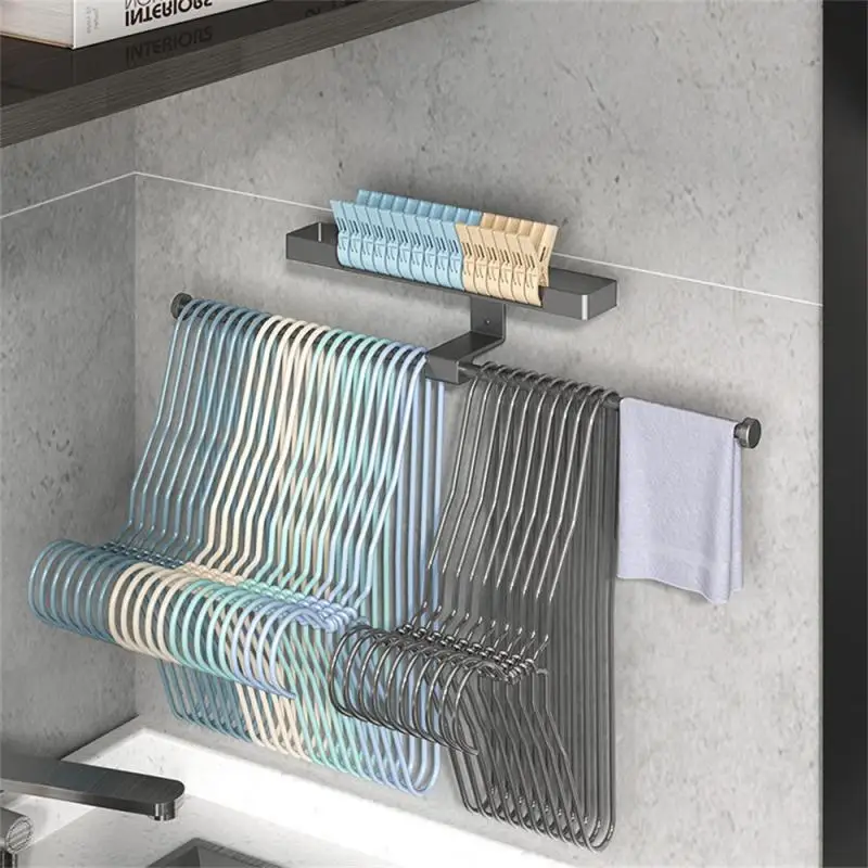 Wall-mounted Sorting Rack Household Multifunctional Space Aluminum Clothes Rack Thick And Durable Clothes Hanger Storage Rack
Wall-mounted Sorting Rack Household Multifunctional Space Aluminum Clothes Rack Thick And Durable Clothes Hanger Storage Rack