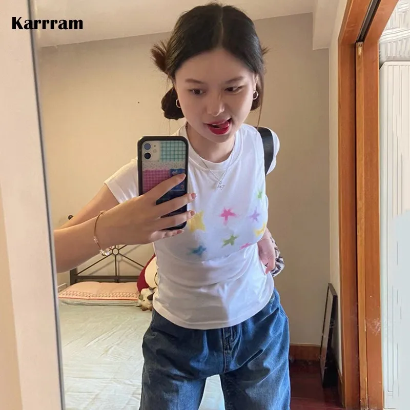Karrram японская Kawaii футболка 00s Харадзюку белая футболка Fairycore Y2k топы милая звезда принт короткий рукав Футболка E-girl 2000s
Karrram японская Kawaii футболка 00s Харадзюку белая футболка Fairycore Y2k топы милая звезда принт короткий рукав Футболка E-girl 2000s