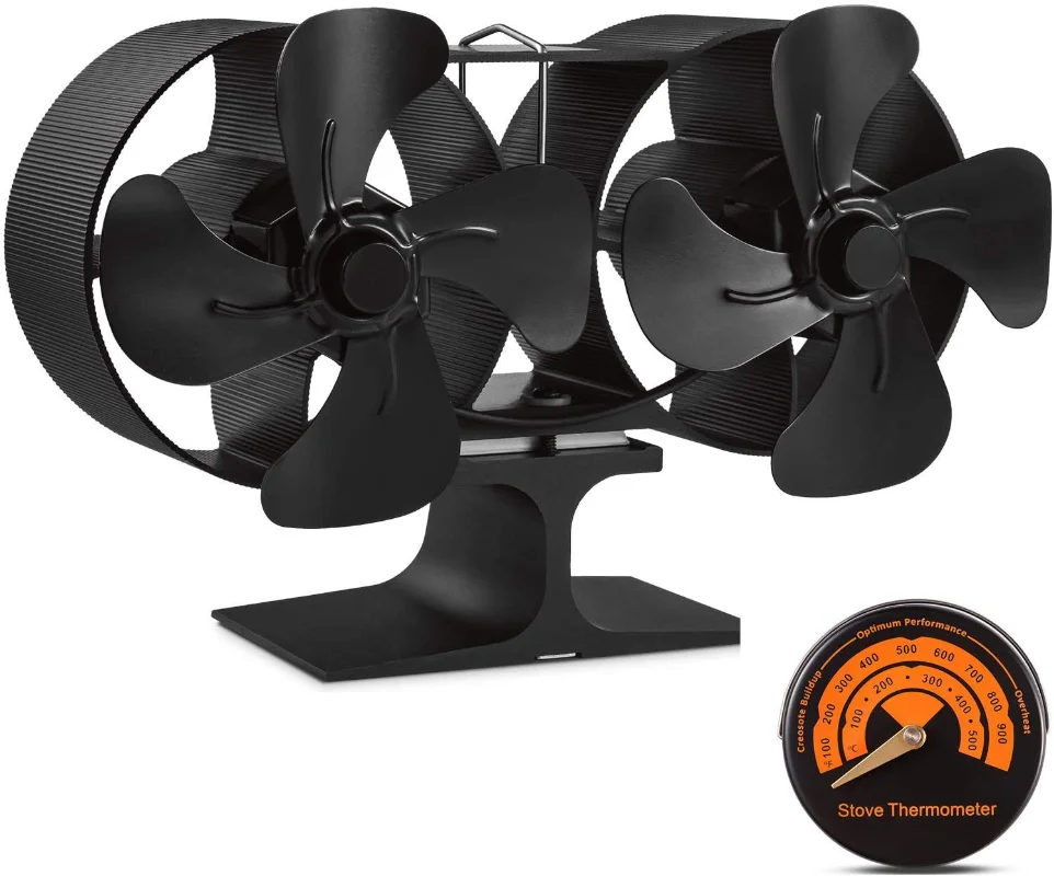8Blades Black Fireplace Fan Heat Powered Stove Fan Log Wood Burner Fan Quiet Home Efficient Double 6Blade Firewood Fireplace Fan
8Blades Black Fireplace Fan Heat Powered Stove Fan Log Wood Burner Fan Quiet Home Efficient Double 6Blade Firewood Fireplace Fan