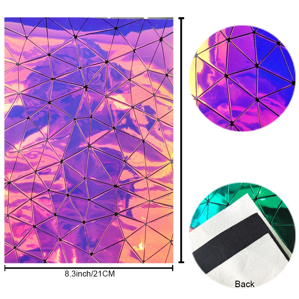 Geometric abstract synthetic pu leather Dichroic Holographic Metallic Leather Fabric Sheet For Shoe/Bag/DIY Accessories/Earring
Geometric abstract synthetic pu leather Dichroic Holographic Metallic Leather Fabric Sheet For Shoe/Bag/DIY Accessories/Earring