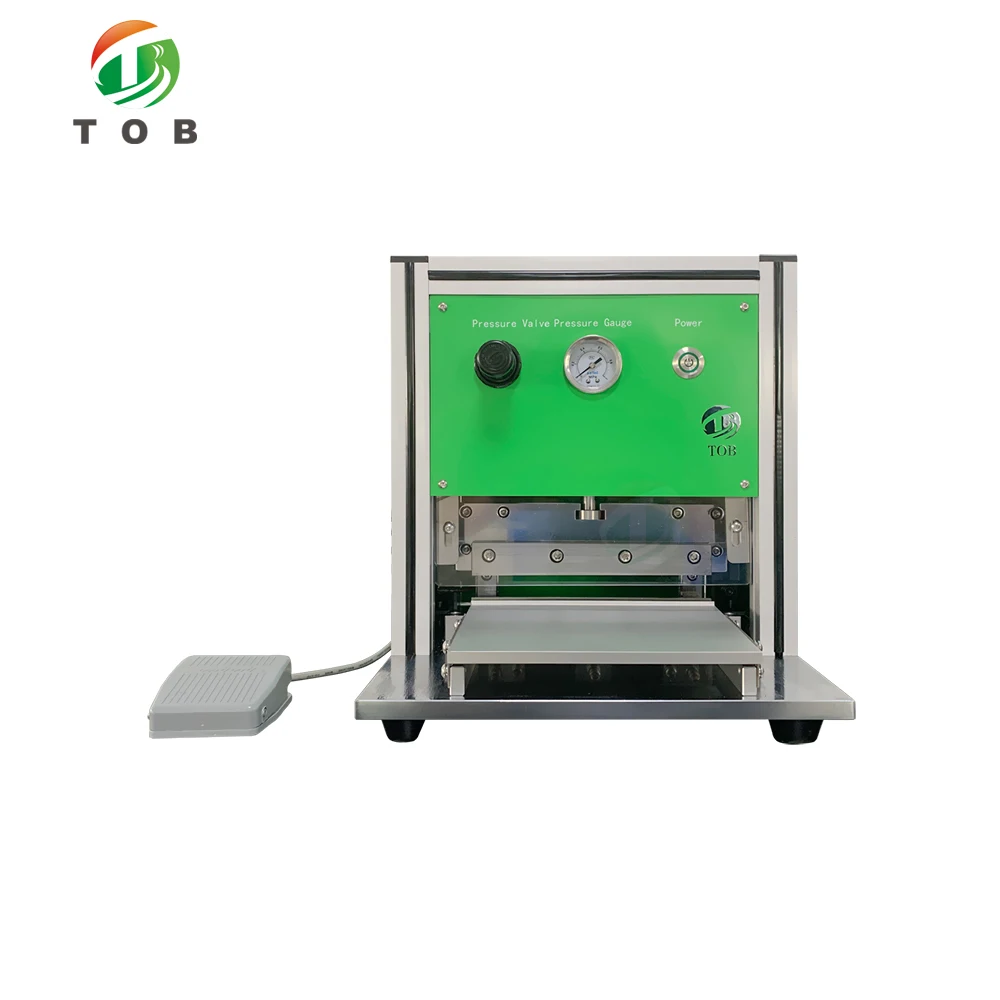 TOB Lithium Battery Equipment High Quality Lab Lithium Polymer Pouch Battery Pneumatic Edge Trimming Cutting Machine
TOB Lithium Battery Equipment High Quality Lab Lithium Polymer Pouch Battery Pneumatic Edge Trimming Cutting Machine
