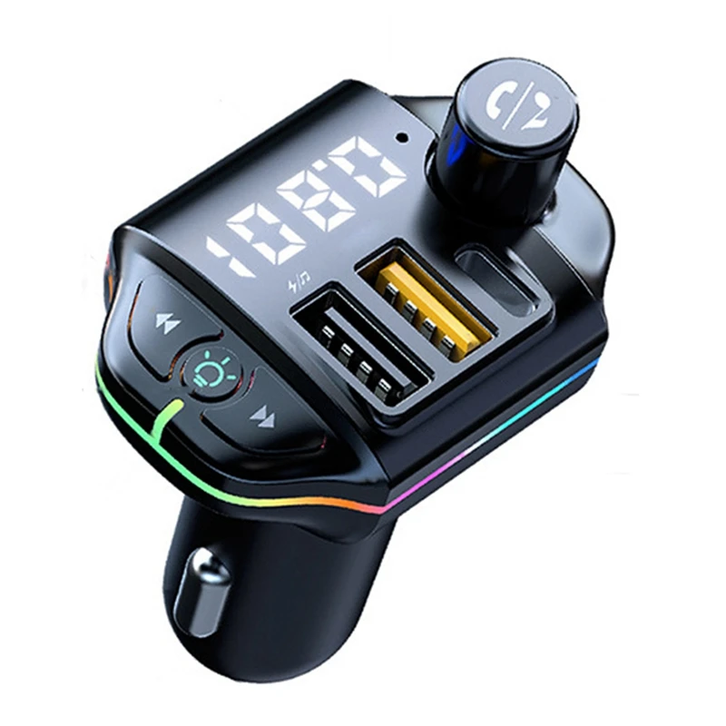 A10 Car Bluetooth 5.0 FM Transmitter Dual USB Charger MP3 Player Adapter Handsfree Radio Modulator With Colorful Lights
A10 Car Bluetooth 5.0 FM Transmitter Dual USB Charger MP3 Player Adapter Handsfree Radio Modulator With Colorful Lights