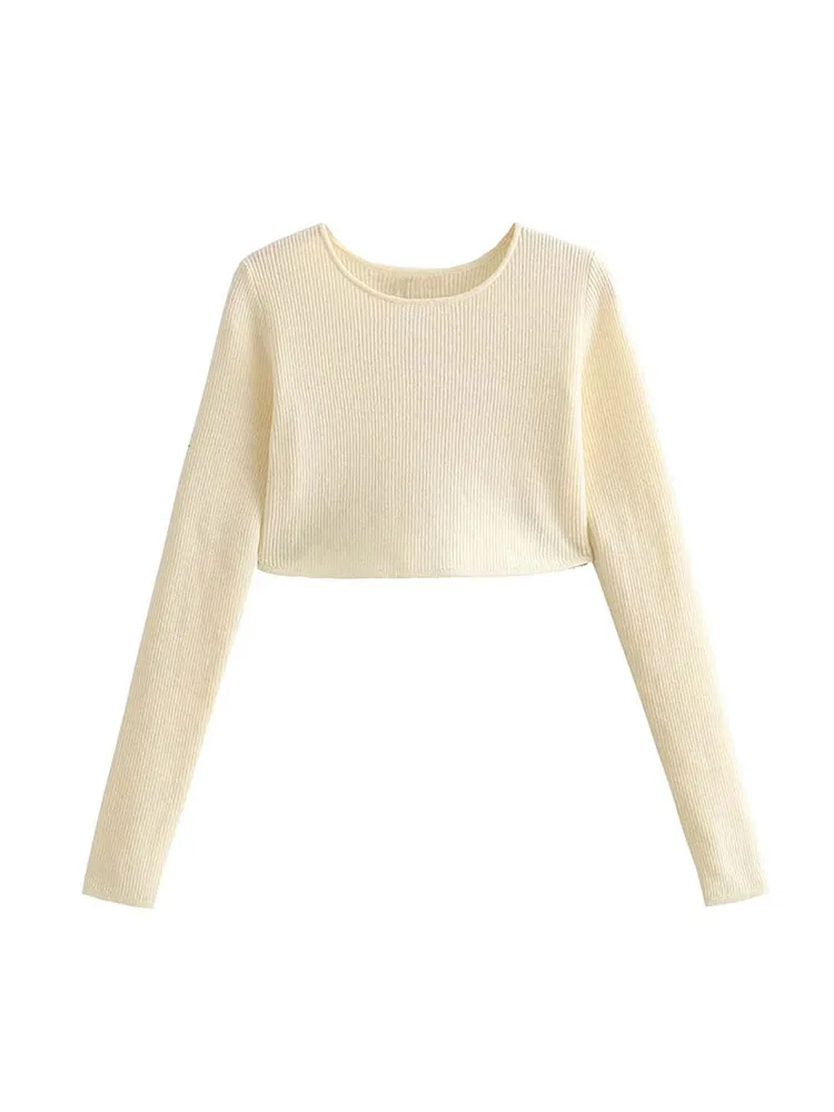 ZADATA New Women's Solid Color Knitted Long Sleeve Short Simple Fashion Casual Office Elegant Commuting Top
ZADATA New Women's Solid Color Knitted Long Sleeve Short Simple Fashion Casual Office Elegant Commuting Top