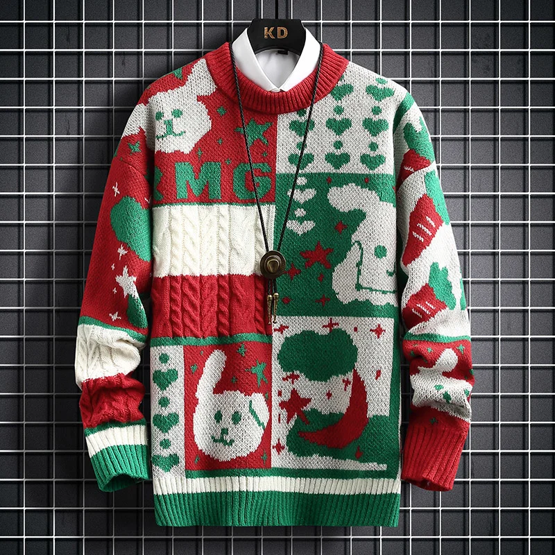 Sweater Youth Fashion Loose Trend Handsome Men New Autumn Winter Personality Flower Crewneck Knit Thick Christmas Gift Pullovers
Sweater Youth Fashion Loose Trend Handsome Men New Autumn Winter Personality Flower Crewneck Knit Thick Christmas Gift Pullovers