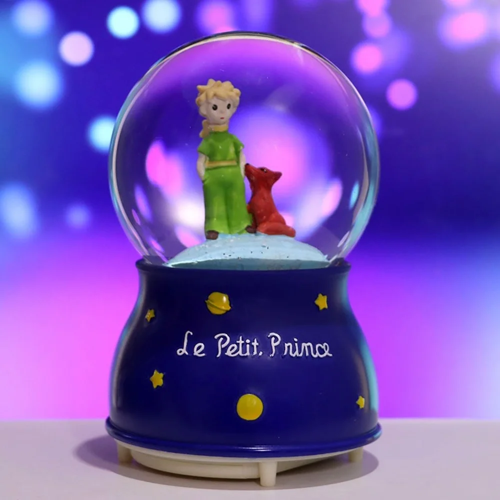 

Little Prince Music Box Valentine's Day Wedding Decorations Cute Girls Crystal Ball Eight Music Box Children's Gifts with Lights