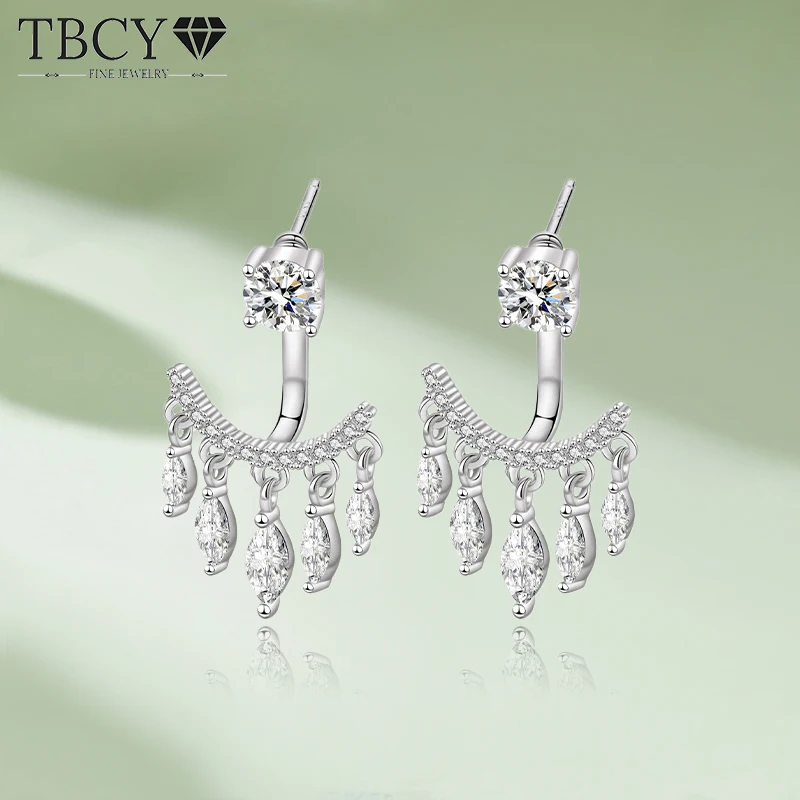 TBCYD High Carbon Diamond Shiny Tassel Earrings For Women 925 Sterling Silver Back Hanging Stud Earrings Party Fine Jewelry Gift
TBCYD High Carbon Diamond Shiny Tassel Earrings For Women 925 Sterling Silver Back Hanging Stud Earrings Party Fine Jewelry Gift