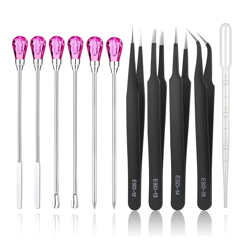 11Pieces Resin Spoon Tools Kit with Stirring Poke Needle Scoop Tweezers for Glitter Silicone Resin Mold Jewelry Making
11Pieces Resin Spoon Tools Kit with Stirring Poke Needle Scoop Tweezers for Glitter Silicone Resin Mold Jewelry Making