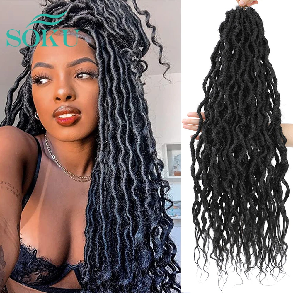 Faux Locs Crochet Braids Curly Wavy Goddess Soft Locs 6Pcs Black Pre Looped Goddess Locs Synthetic Locs Braiding Hair Extensions
Faux Locs Crochet Braids Curly Wavy Goddess Soft Locs 6Pcs Black Pre Looped Goddess Locs Synthetic Locs Braiding Hair Extensions