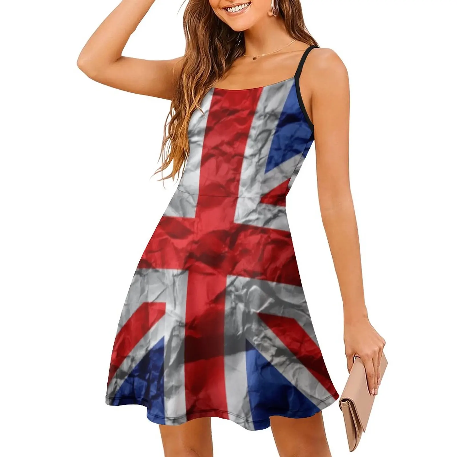 Britain Women's Sling Dress Hot Sale Exotic Woman's Clothing Humor Graphic Vacations Strappy Dress 
Britain Women's Sling Dress Hot Sale Exotic Woman's Clothing Humor Graphic Vacations Strappy Dress