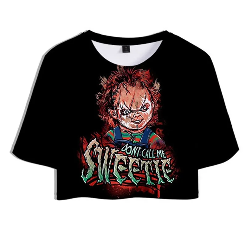 Seed Of Chucky 3d Crop T Shirts Ghost Doll Fashion Women T-shirt Horror Movie Short Sleeve T-shirts Tee Shirt Sweatshirts Tops
Seed Of Chucky 3d Crop T Shirts Ghost Doll Fashion Women T-shirt Horror Movie Short Sleeve T-shirts Tee Shirt Sweatshirts Tops
