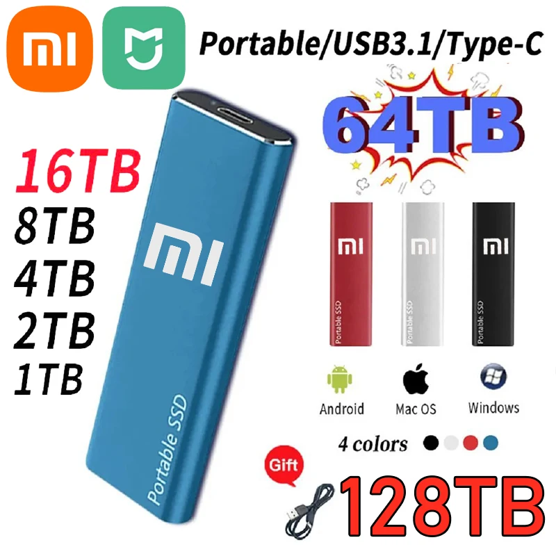 Xiaomi MIJIA Portable SSD 128TB Hard Drive 1TB/2TB/30TB 100% Original External SSD Hard Drive USB3.1 Hard Disk USB Flash Drive
Xiaomi MIJIA Portable SSD 128TB Hard Drive 1TB/2TB/30TB 100% Original External SSD Hard Drive USB3.1 Hard Disk USB Flash Drive