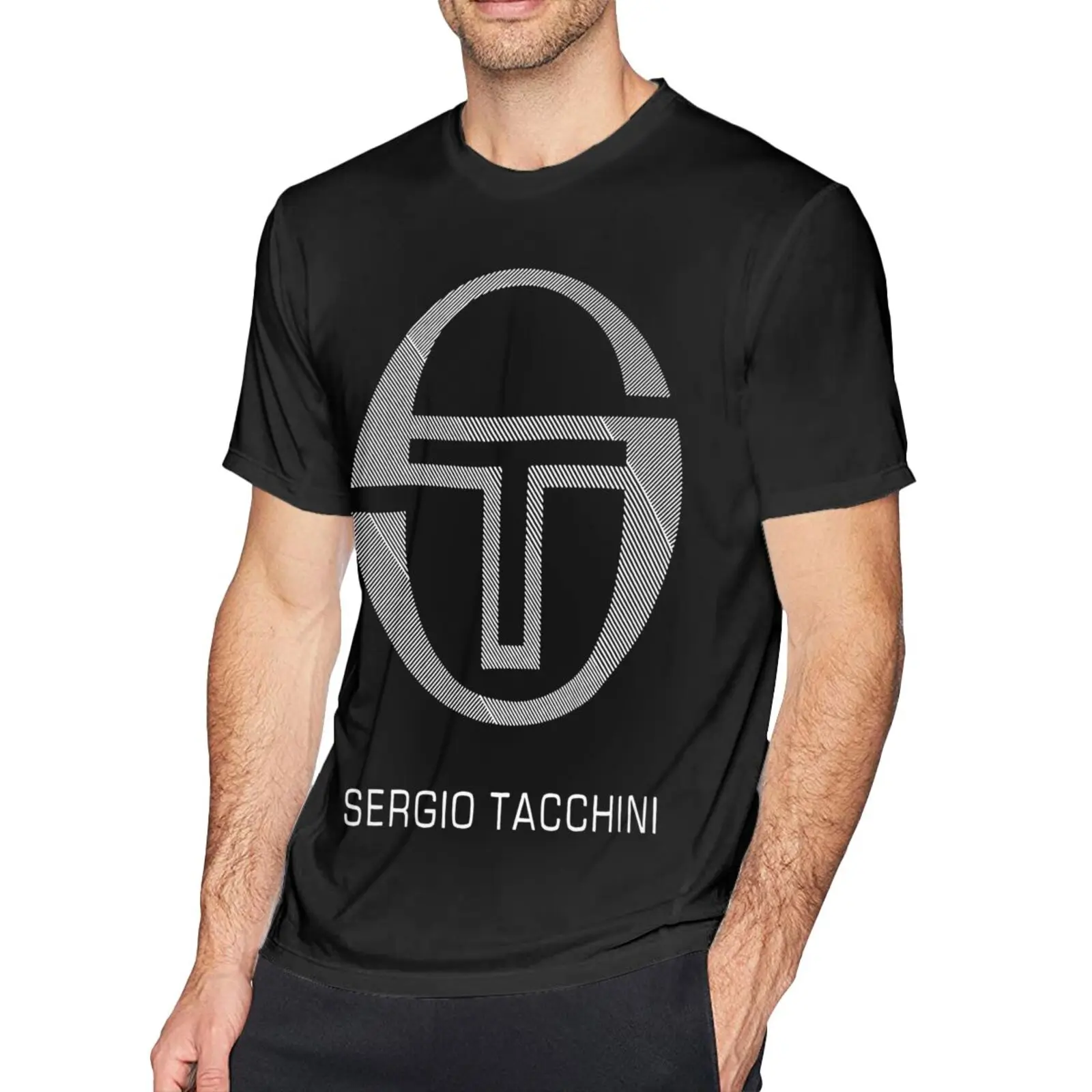 

Sergio Tacchini Elbow Crew Neck Navy Men T-Shirt T Shirt Women Oversize T-Shirt Clothing Top Anime Clothes Men Clothing Tshirt