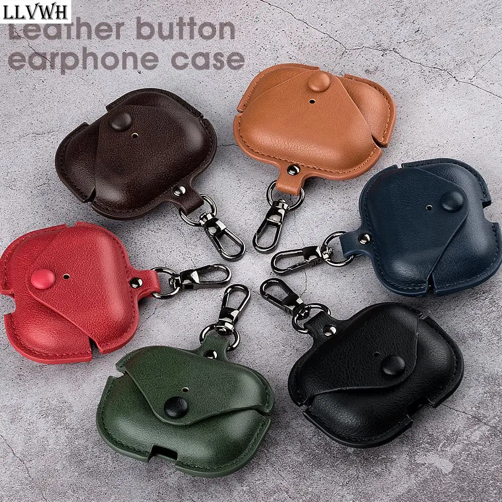 Leather Button Earphone Case For AirPods Pro 3 Luxucy Wireless Earphone Case For Airpods 3 Case With Keychain Soft Leather
Leather Button Earphone Case For AirPods Pro 3 Luxucy Wireless Earphone Case For Airpods 3 Case With Keychain Soft Leather
