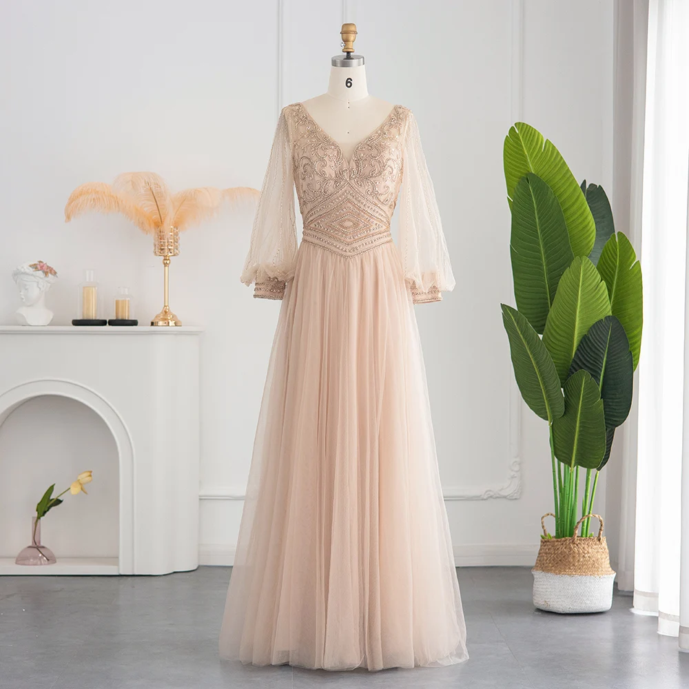 Sharon Said Luxury Dubai Champagne Evening Dress Elegant V-Neck Beaded Arabic Muslim Formal Gowns for Women Wedding Party SS048
Sharon Said Luxury Dubai Champagne Evening Dress Elegant V-Neck Beaded Arabic Muslim Formal Gowns for Women Wedding Party SS048
