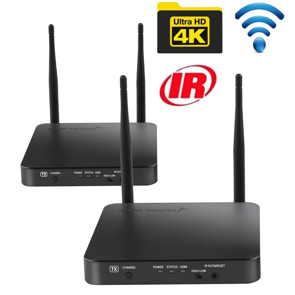 Wireless HDMI extender 4K HDMI wireless extender 100M 5GHz wifi wireless HDMI ransmitter Receiver kit 1080P
Wireless HDMI extender 4K HDMI wireless extender 100M 5GHz wifi wireless HDMI ransmitter Receiver kit 1080P