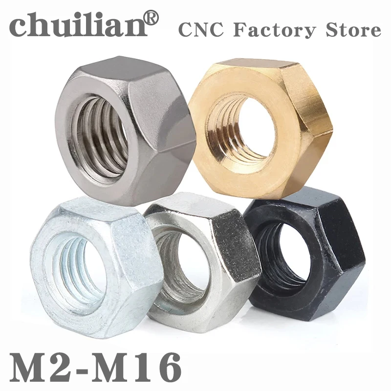 Stainless Steel Hex Nut Black Steel Brass Nicket-Plated Zinc-Plated Hexagon Nut M1.6 M2 M2.5 M3 M3.5 M4 M5 M6 M8 M10 M12 M16
Stainless Steel Hex Nut Black Steel Brass Nicket-Plated Zinc-Plated Hexagon Nut M1.6 M2 M2.5 M3 M3.5 M4 M5 M6 M8 M10 M12 M16