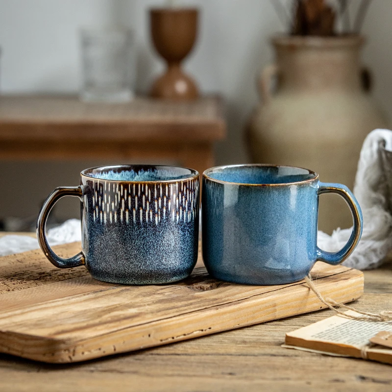 European Retro Blue Ceramic Mug 400ml Coffee Cup Breakfast Dessert Milk Cup Porcelain Couple Mug Gift Craft Home Decoration New
European Retro Blue Ceramic Mug 400ml Coffee Cup Breakfast Dessert Milk Cup Porcelain Couple Mug Gift Craft Home Decoration New