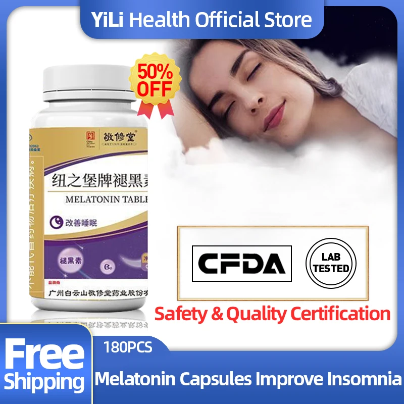 Melatonin Tablet Sleeping Pills for Adults Help Sleep Disorders Insomnial Treatment Vitamin B6 Products 60pc/bottle CFDA Approve
Melatonin Tablet Sleeping Pills for Adults Help Sleep Disorders Insomnial Treatment Vitamin B6 Products 60pc/bottle CFDA Approve