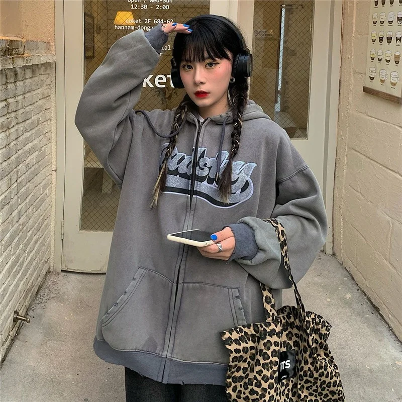 Letter Printing Sweatshirt Women Hoodie Washed To Make The Old Loose Sweatshirts Vintage Hoodies Women Goth Winter Clothes Women
Letter Printing Sweatshirt Women Hoodie Washed To Make The Old Loose Sweatshirts Vintage Hoodies Women Goth Winter Clothes Women