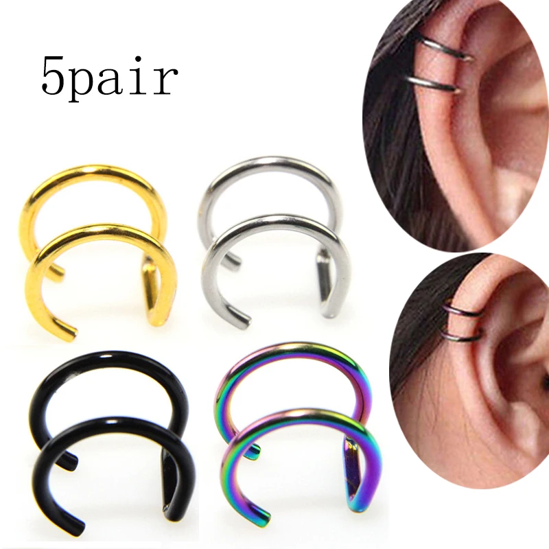 5pair Fashion Simple Punk Rock Style Earrings Without Piercing Holder Hollow U Pattern Statement Jewelry Neutral
5pair Fashion Simple Punk Rock Style Earrings Without Piercing Holder Hollow U Pattern Statement Jewelry Neutral