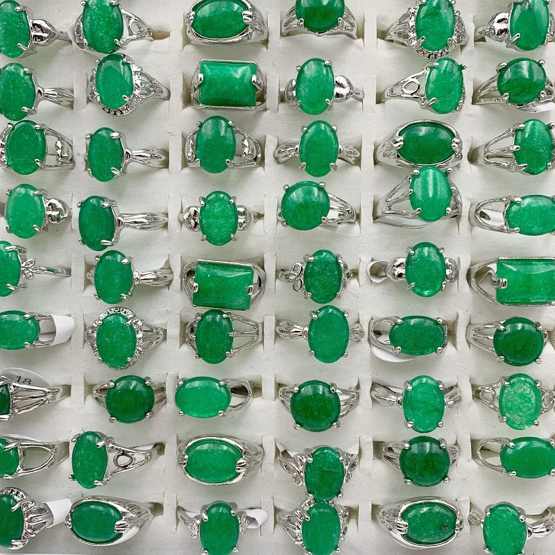 10/20/30Pcs/Lot Trendy Stone Rings Accessories for Women and Men Natural Green Finger Ring Charm Party Jewelry Beautiful Gift 
10/20/30Pcs/Lot Trendy Stone Rings Accessories for Women and Men Natural Green Finger Ring Charm Party Jewelry Beautiful Gift