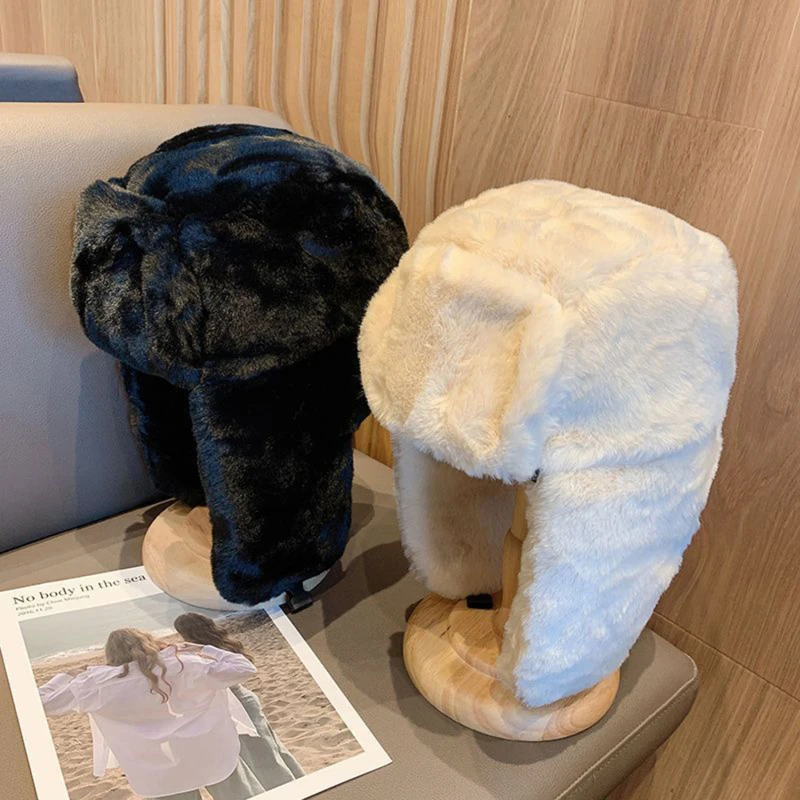 Women's Winter Thickened Warm Beanie Russian Caps Korean Fashion Ushanka Earflap Pilot Hat Women's Trend Bomber Hat Adjustable
Women's Winter Thickened Warm Beanie Russian Caps Korean Fashion Ushanka Earflap Pilot Hat Women's Trend Bomber Hat Adjustable