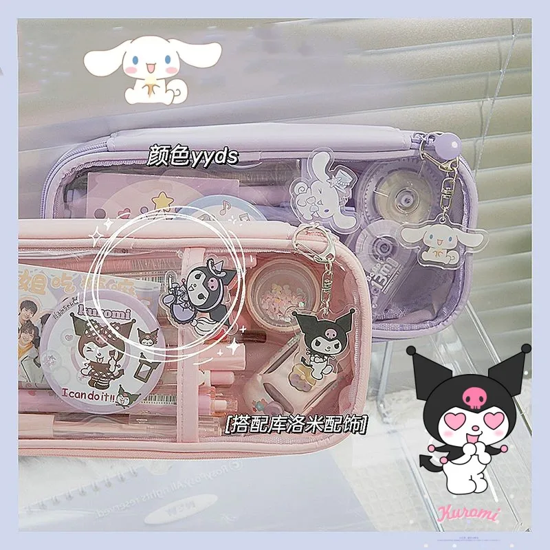 Anime Kuromi Kawaii Transparent Pencil Case Cartoon Cinnamoroll Large Capacity Student Stationery Bag Girls Jewelry Storage Gift
Anime Kuromi Kawaii Transparent Pencil Case Cartoon Cinnamoroll Large Capacity Student Stationery Bag Girls Jewelry Storage Gift