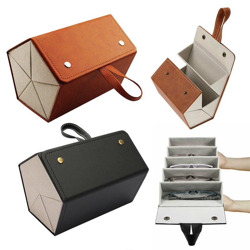 New Portable Glasses Organizer 5 Slots Eyeglasses Storage Display Travel Folding Sunglasses Pu Leather Case Home Storage
New Portable Glasses Organizer 5 Slots Eyeglasses Storage Display Travel Folding Sunglasses Pu Leather Case Home Storage