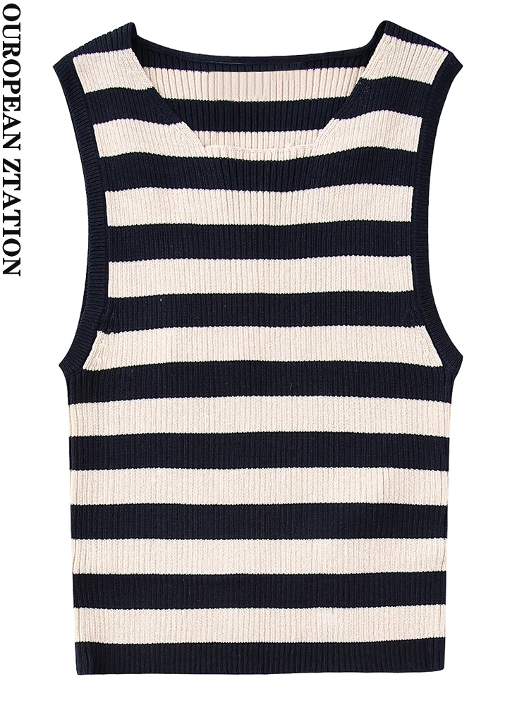 PAILETE Women 2023 fashion fitted striped knit vest sweater vintage o neck sleeveless female waistcoat chic tops
PAILETE Women 2023 fashion fitted striped knit vest sweater vintage o neck sleeveless female waistcoat chic tops