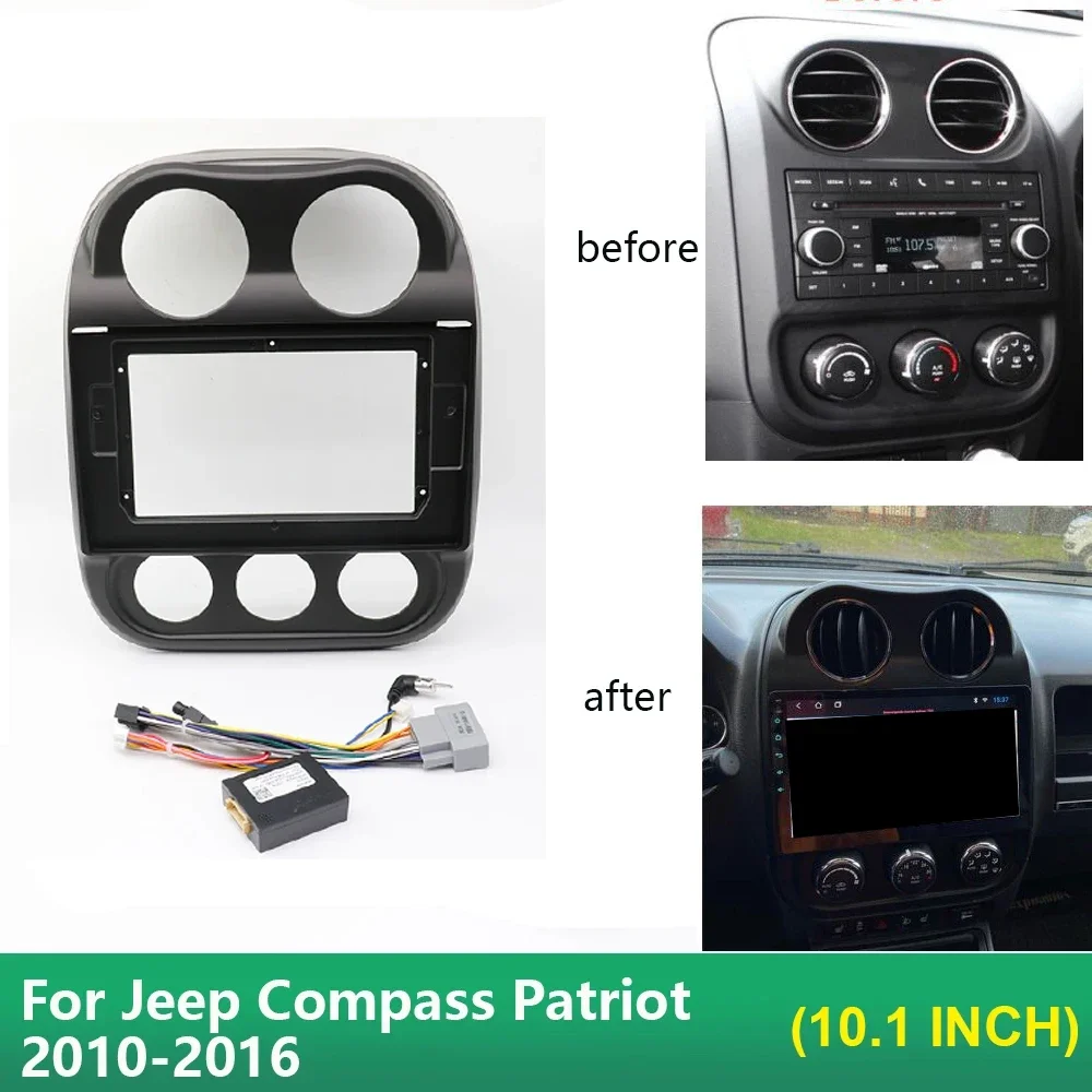 10 1-дюймовый автомобильный радиоприемник для Jeep Compass Patriot 2010-2016 рамка
