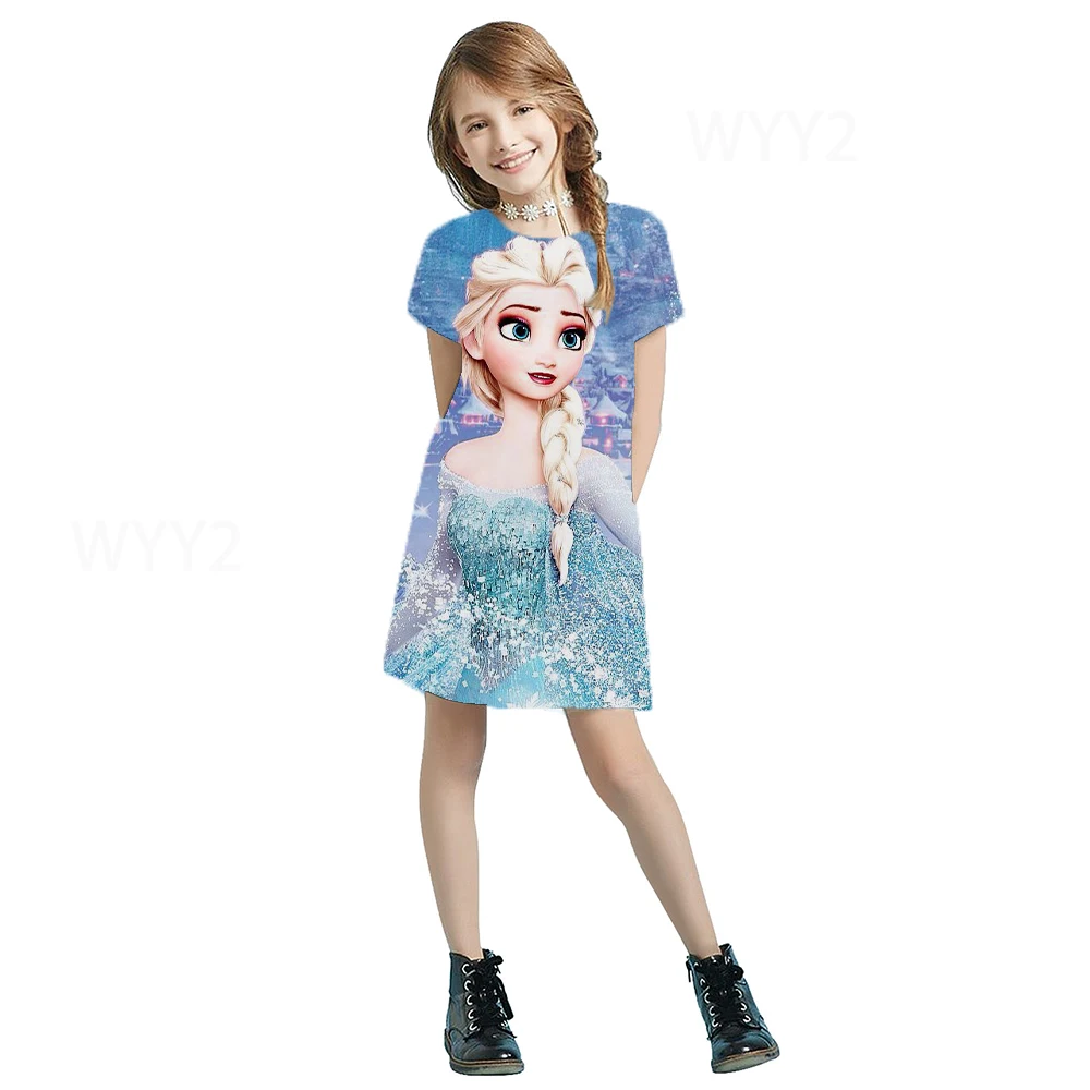 Disney Princess Elsa Girls Costume 3D Printed T Shirt Short Sleeve Crewneck Top Kids Summer Princess Dress
Disney Princess Elsa Girls Costume 3D Printed T Shirt Short Sleeve Crewneck Top Kids Summer Princess Dress