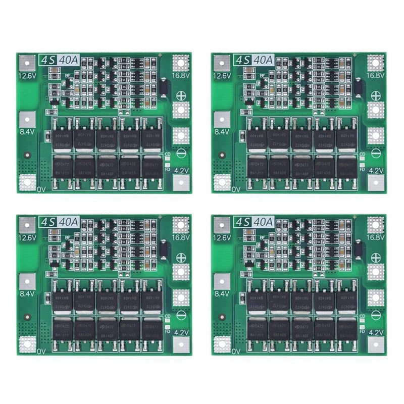 Top Deals 4X 4S 40A 18650 Li-Ion Lithium Battery Charger PCB Board BMS Protection Module For Drill Motor 14.8V 16.8V Lipo Cell
Top Deals 4X 4S 40A 18650 Li-Ion Lithium Battery Charger PCB Board BMS Protection Module For Drill Motor 14.8V 16.8V Lipo Cell