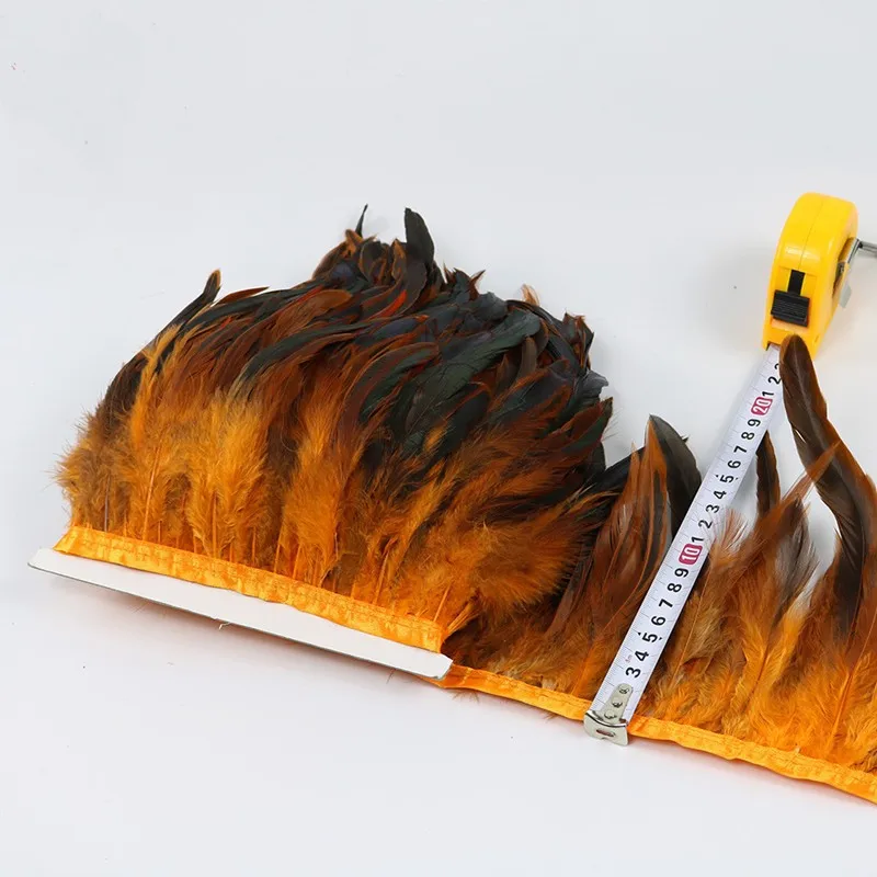 Rooster Feather Trims Hackle Feather Fringe 10-15cm Saddle Feather Ribbon Chicken Feather Trim For Dress 5M/lot
Rooster Feather Trims Hackle Feather Fringe 10-15cm Saddle Feather Ribbon Chicken Feather Trim For Dress 5M/lot