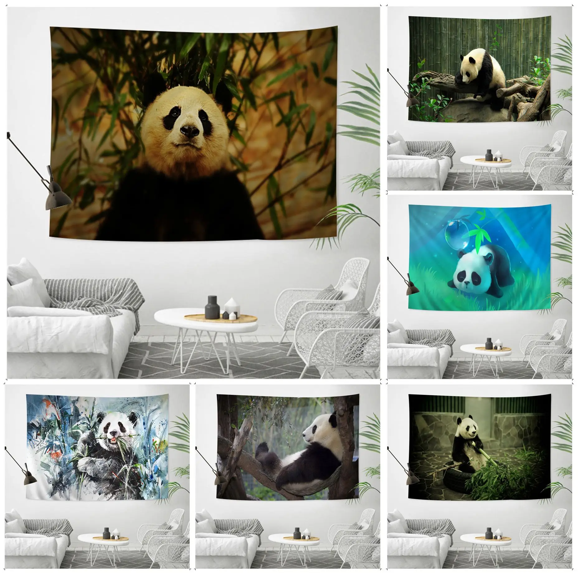 

Животные Милая панда DIY настенный гобелен дешевый хиппи настенный богемный гобелены Мандала кавайный Декор для комнаты