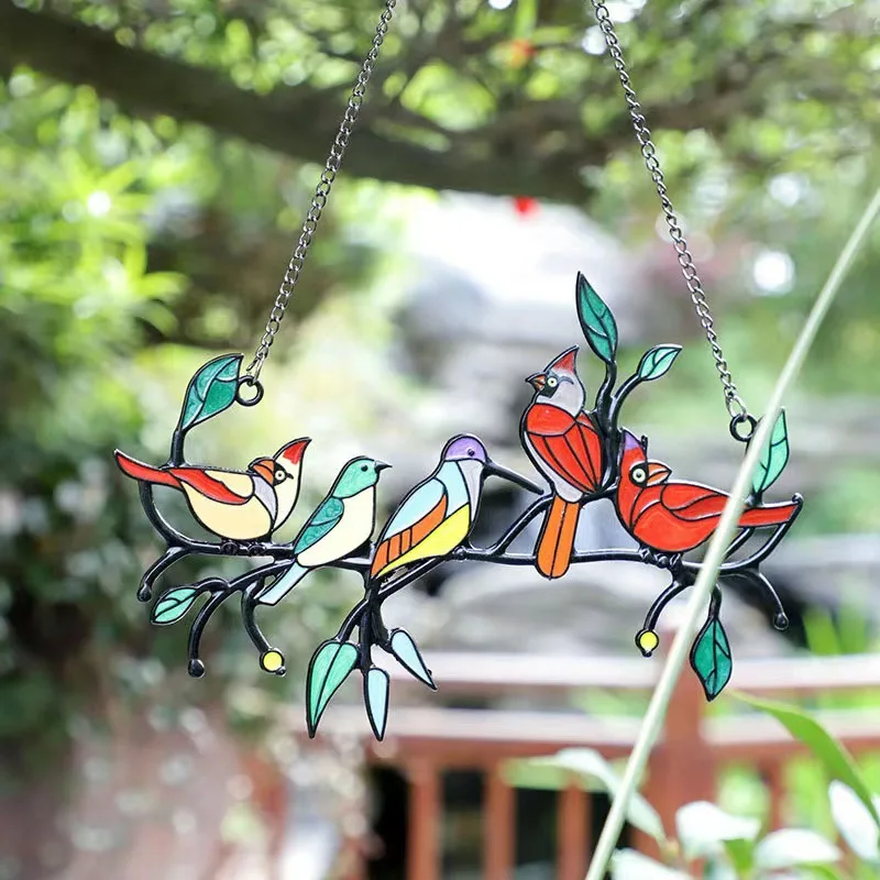 Colored Window Bird Pendant Bird Hanging Window Wind Chime Balcony Garden Decor Accessories
Colored Window Bird Pendant Bird Hanging Window Wind Chime Balcony Garden Decor Accessories