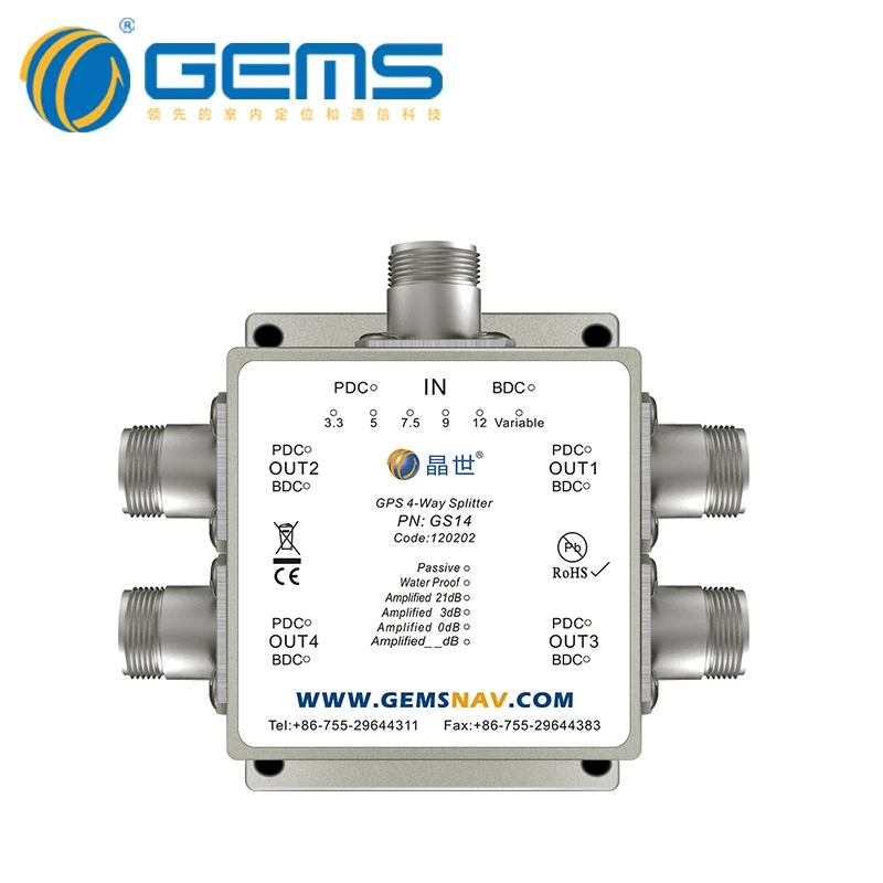 GS14 Signal Power Divider, One Power Divider, Four Power Divider, GPS / BeiDou Power Divider, Four Power Divider
GS14 Signal Power Divider, One Power Divider, Four Power Divider, GPS / BeiDou Power Divider, Four Power Divider