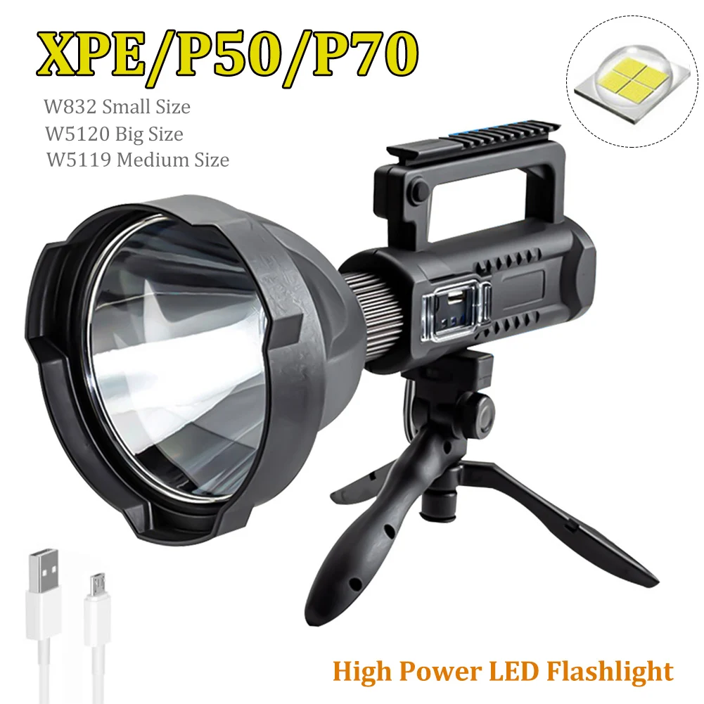 Powerful LED Flashlight Super Bright LED Portable Spotlight Flashlight Rechargeable Big Head Searchlight Work Spotligh Emergency
Powerful LED Flashlight Super Bright LED Portable Spotlight Flashlight Rechargeable Big Head Searchlight Work Spotligh Emergency