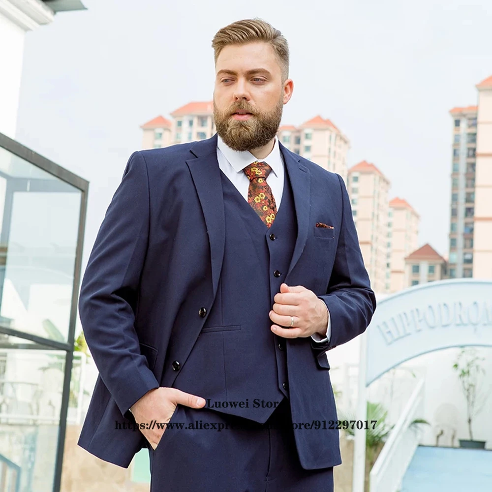 Plus Size Navy Blue Suits For Mens 3 Piece Jacket Pants Set Groom Wedding Big Size Tuxedo Formal Business Office Costume Homme
Plus Size Navy Blue Suits For Mens 3 Piece Jacket Pants Set Groom Wedding Big Size Tuxedo Formal Business Office Costume Homme