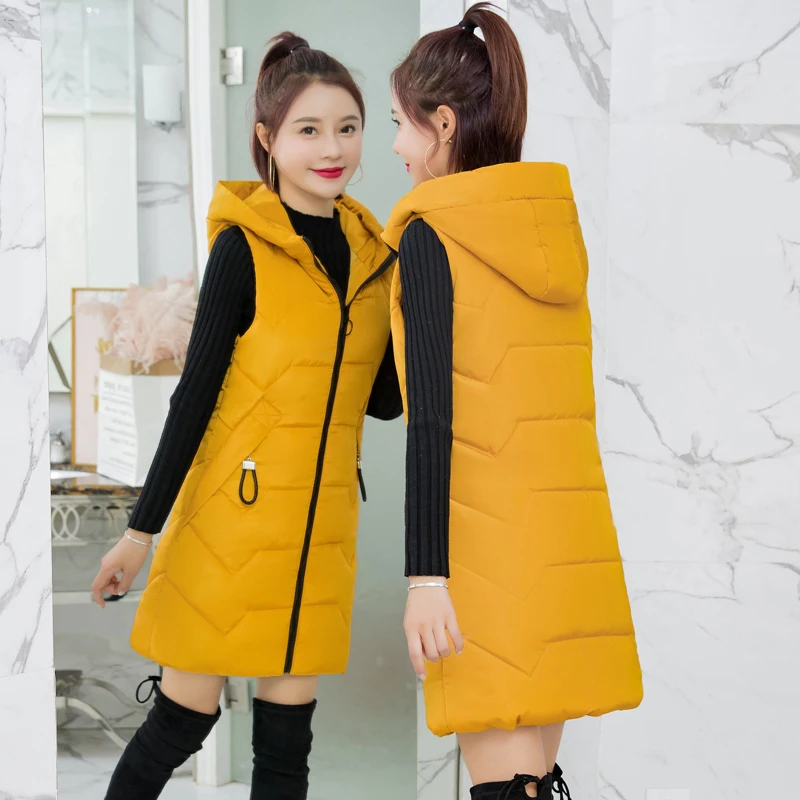Women's Vest Winter Jacket Women Red Pockets Hooded Vest Female Casual Cotton Sleeveless Vest Solid Zipper Long Coat
Women's Vest Winter Jacket Women Red Pockets Hooded Vest Female Casual Cotton Sleeveless Vest Solid Zipper Long Coat