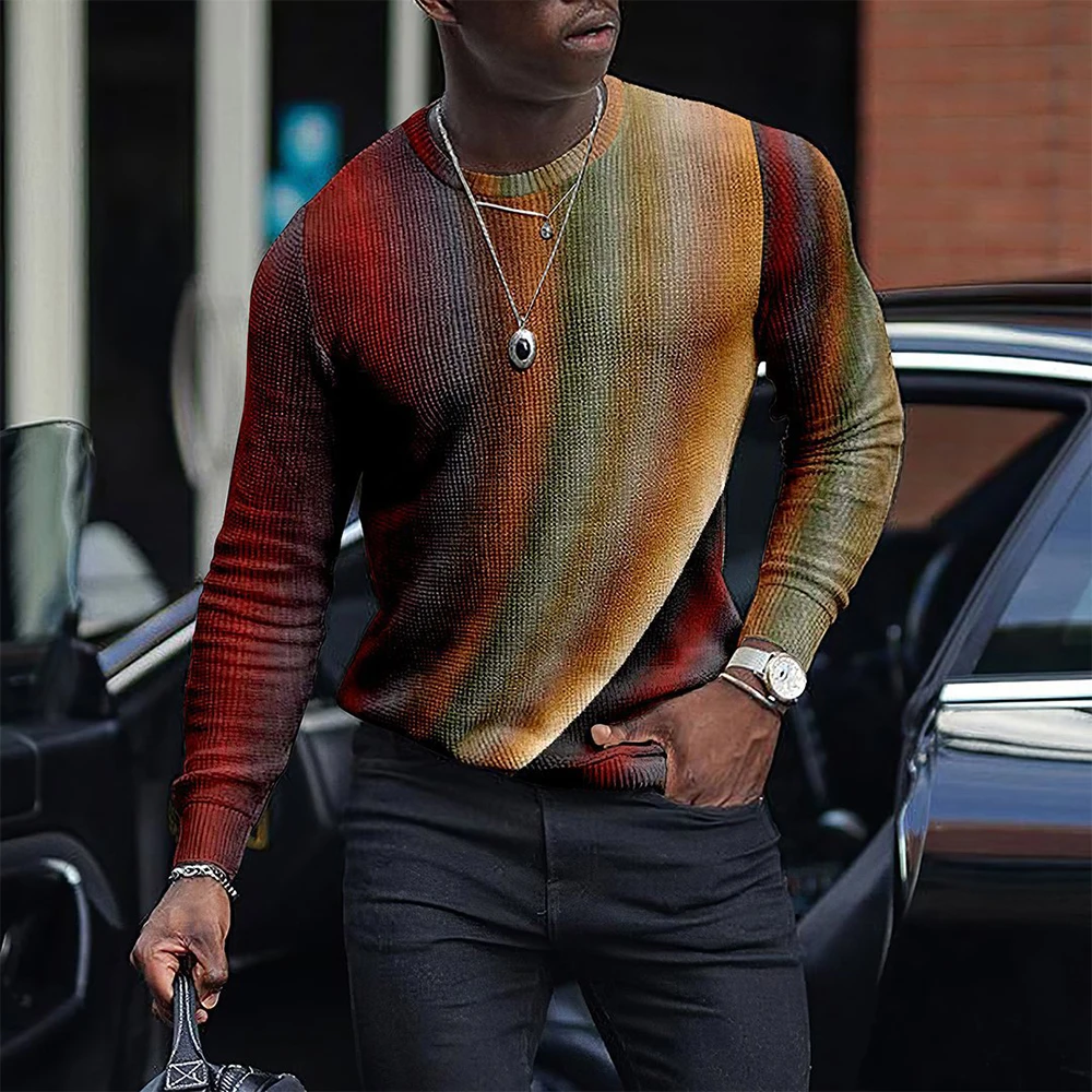 Sweater Mens Long Sleeve Tops Thermal Underwear Tops Casual Patchwork Plaid Knitwear Fashion Man Round Neck Jumpers Pullover
Sweater Mens Long Sleeve Tops Thermal Underwear Tops Casual Patchwork Plaid Knitwear Fashion Man Round Neck Jumpers Pullover