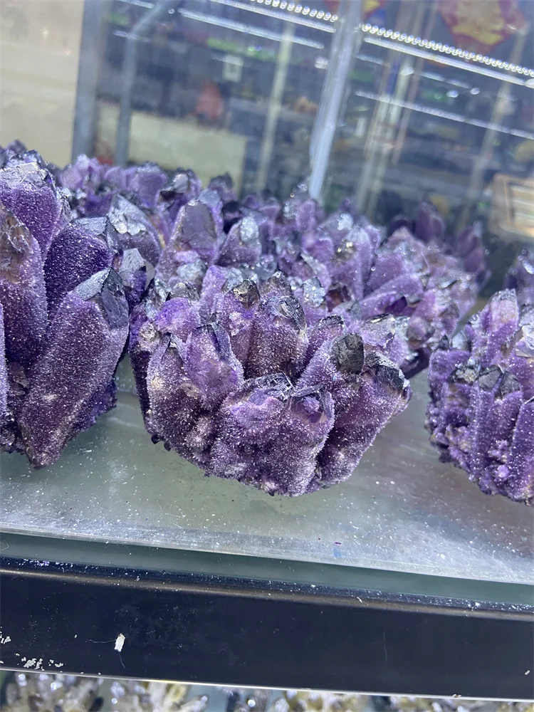

1 натуральный фиолетовый призрак, кварцевый кристалл, кластер, камень и кристалл, минерал рейки, лечебные образцы для домашнего декора