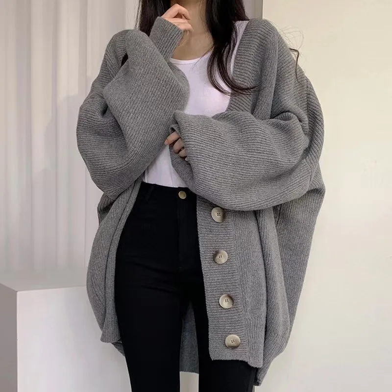 Loose Knitted Sweater Women Top Autumn Winter New Large Cardigan Long Sleeve Coat Women's Jacket Fashion Korean Style Outwear
Loose Knitted Sweater Women Top Autumn Winter New Large Cardigan Long Sleeve Coat Women's Jacket Fashion Korean Style Outwear